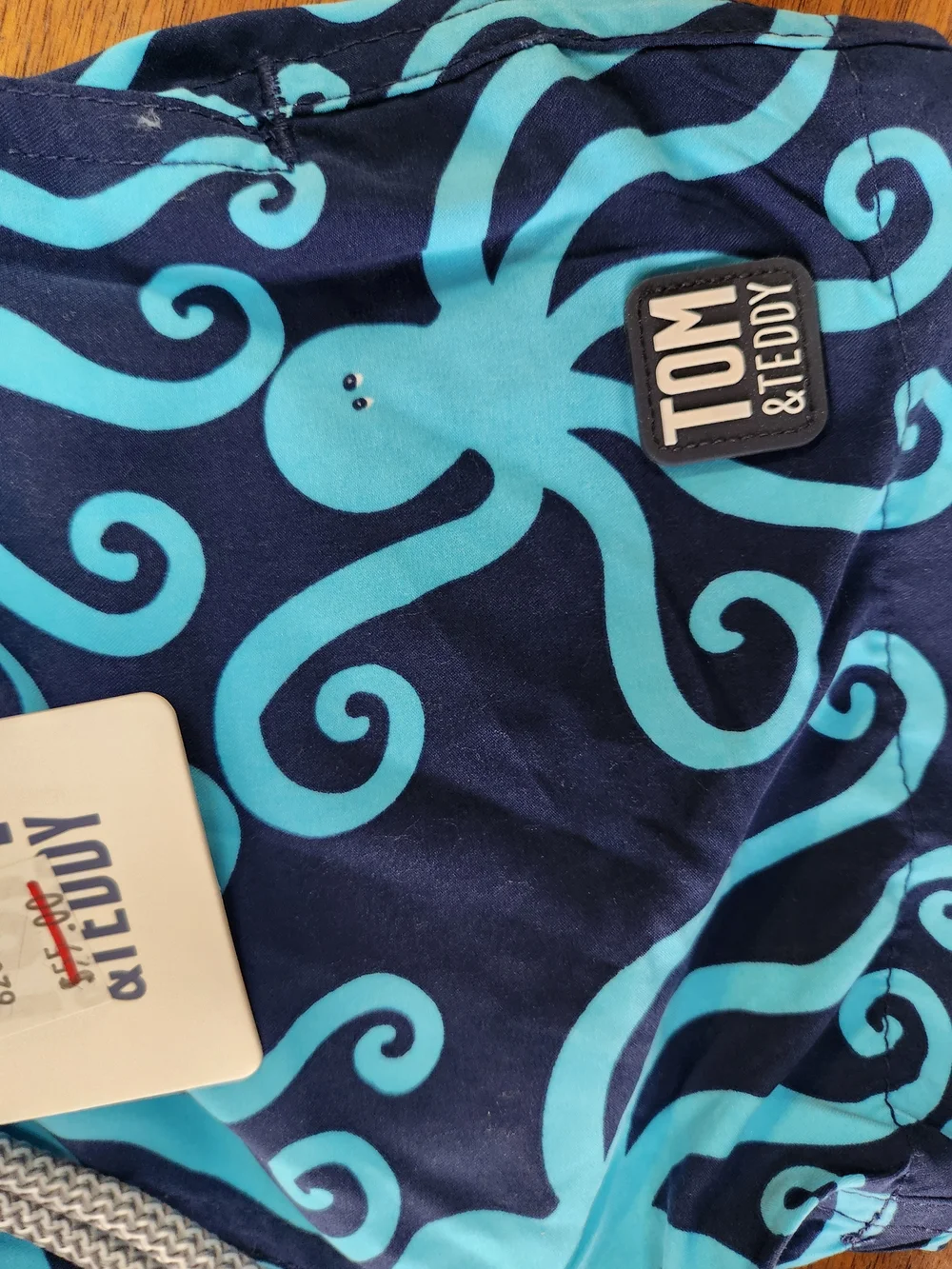 Tom & Teddy Navy & Aqua Octopus Swim Trunks